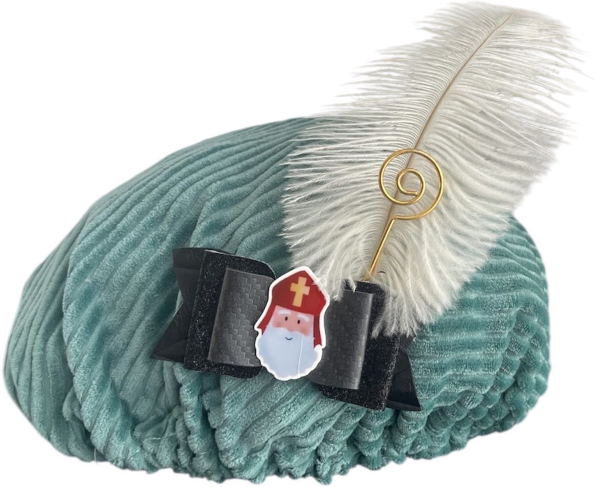 Pietenmuts | handmade | kind | one size | Sint en Piet | zeegroen| hulppietje